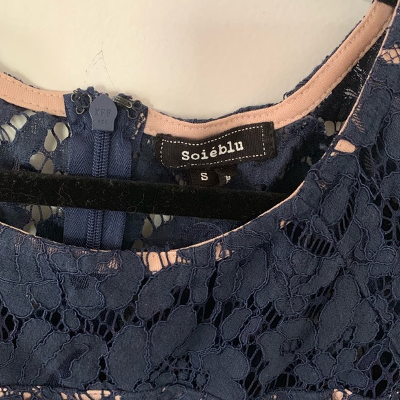 Soieblu lace dress - navy and nude - Picture 3 of 3